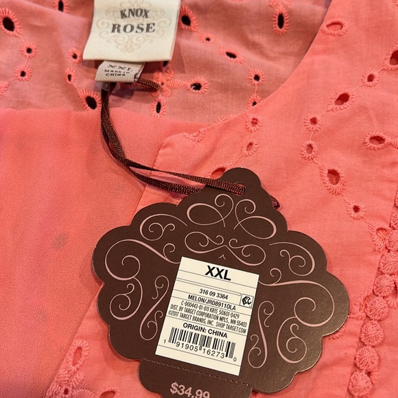 NWT coral eyelet  dress by KNOX ROSE Size XXL - Picture 10 of 11